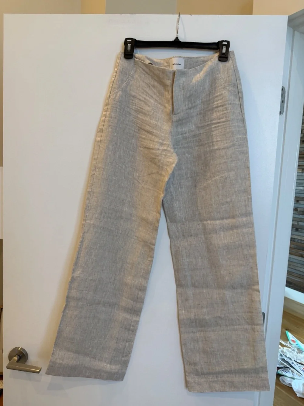 Reformation Vida Linen Low Rise Pant Natural - Size 0
